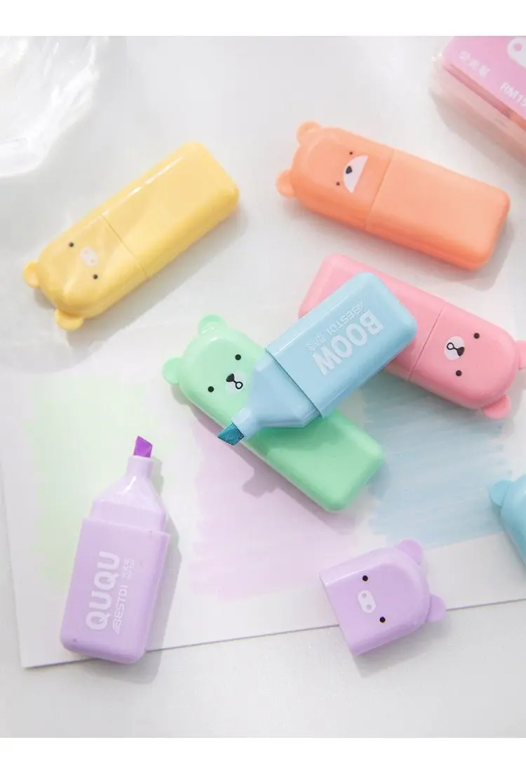 Marca-textos kawaii urso pastel
